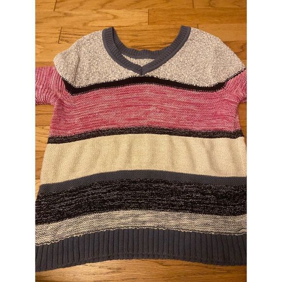 Caslon, women's mutli - colorblocked long sleeve crew neck knit sweater size 2X - Picture 4 of 8